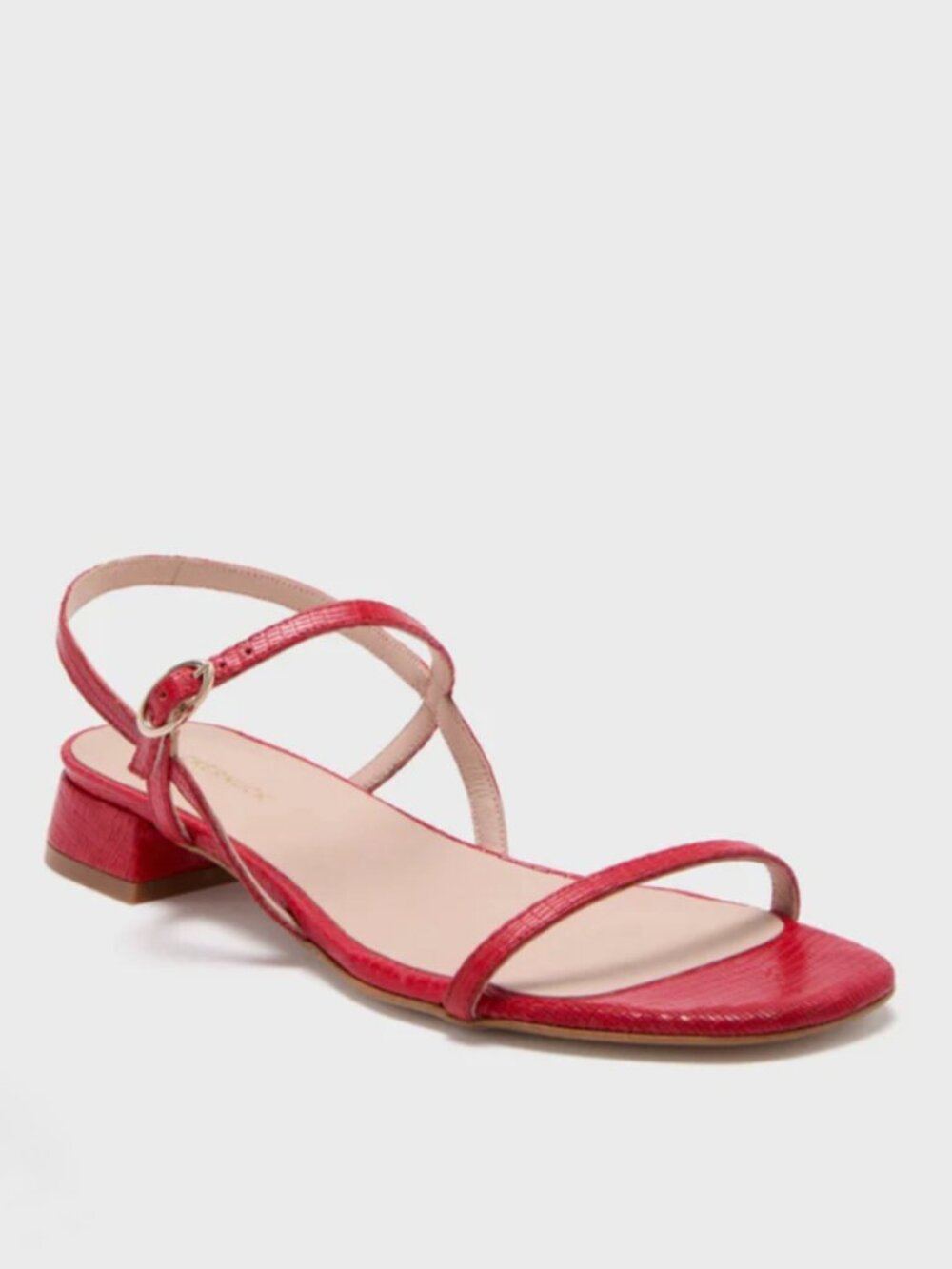 Tuckernuck Red Embossed Evelyn Red Strappy Sandal 6.5